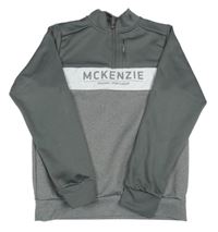 Tmavošedo-bílo-šedá/melírovaná sportovní mikina s logem MCKENZIE