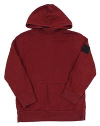 Tmavovínová mikina s vreckom a kapucňou RIVER ISLAND