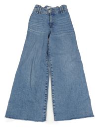 Modré šisované wide leg rifle ZARA