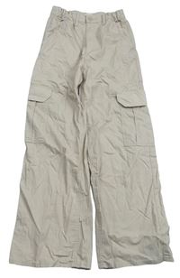 Béžové plátenné cargo nohavice H&M