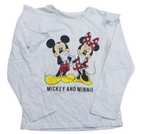 Biele tričko s Minnie a Mickey mousem s kamienkami