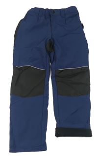 Tmavomodro-černé zateplené outdoorové kalhoty Crane