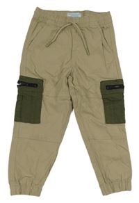 Piesková é plátenné cargo cuff nohavice Primark