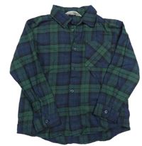 Tmavozeleno-tmavomodro-čierna kockovaná flanelová košeľa zn. H&M