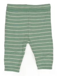 Zeleno-biele pruhované pletené tepláky M&S