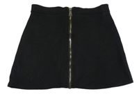 Čierna semišová proppínací sukňa Hailys