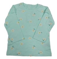 Mátové květované triko s volánky s madeirou Dunnes