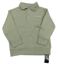Nové - Zelenošedá polo mikina s nápisom Dunnes