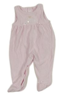 Světlerůžové sametové dupačky s králíkem