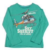 Zelené triko s helikoptérou C&A