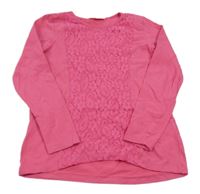 Tmavorůžové triko s krajkou Kids