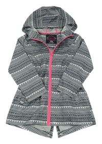 Čierno-sivá vzorovaná šušťáková parka s kapucňou Yd.