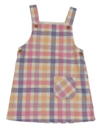 Bielo-fialovo-ružové kockované šaty Nutmeg