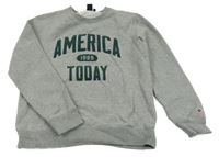 Sivá melírovaná mikina s nápisom