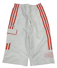 Biele šušťákové capri nohavice s vreckom Adidas