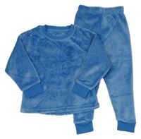 Modré chlupaté pyžamo se smajlíky Dunnes