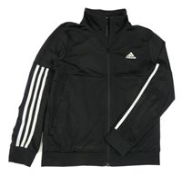 Černá sportovní propínací mikina s logem Adidas