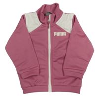 Starorůžovo-béžová sportovní propínací mikina Puma