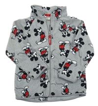Sivá melírovaná fleecová prepínaci mikina s Mickeym H&M