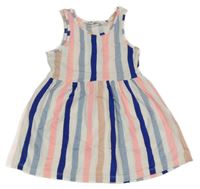 Bielo-farebné pruhované bavlnené šaty H&M