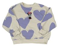 Světlebéžová mikina s Minnie a srdíčky Zara