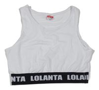 Biely crop top s nápismi