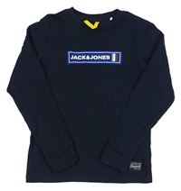 Tmavomodré tričko s logom Jack&Jones