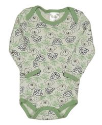 Bielo-zelené body s medvedíkmi