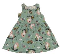 Zelené šaty so zvieratkami H&M