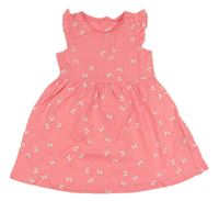 Neónově ružové šaty s motýlikmi H&M