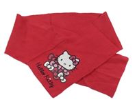 Malinová pletená šál s Hello Kitty