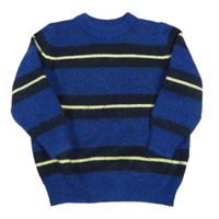 Tmavomodro-čierny pruhovaný vlnený sveter John Lewis