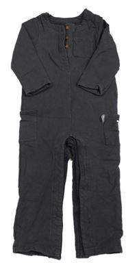 Tmavošedý teplákový overal s kapsičkami M&S