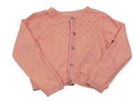 Korálový vzorovaný propínací lehký svetr Next