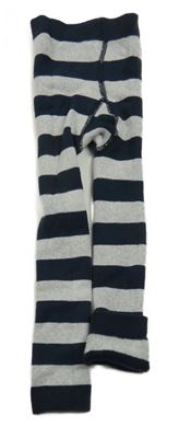 Tmavomodro-sivé pruhované thermo pančuchy