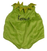 Kockovaným - zelené plyšové vycpané body s nápisem - Kermit