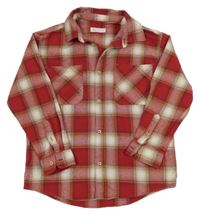 Červeno-béžová kostkovaná košile Zara