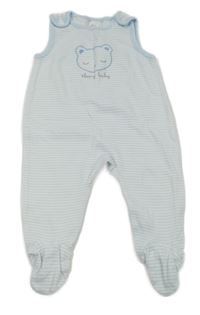 Bílo-modré pruhované dupačky s medvěďom C&A