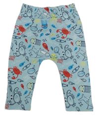 Svetlomodré ľahké tepláky s podmořským světem Pep&Co