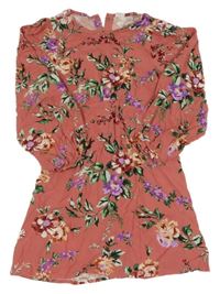 Starorůžové květované lehké šaty Next