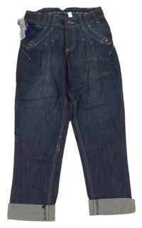 Nové - tmavomodré rifle s kapami okaidi