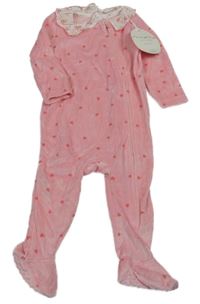 Nové - růžový sametový overal s volánkem dunnes