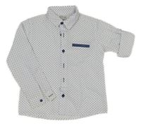 Bielo-modrá vzorovaná košeľa