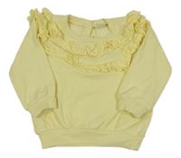 Žlutá mikina s madeirovými volánky Next