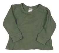 Khaki žebrované triko H&M