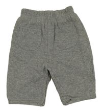 Šedé melírované podšité tepláky s kapsami 