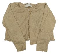 Hnedý ľahký prepínaci crop sveter s kamienkami Zara