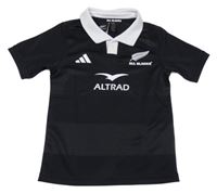 Černé sportovní funkční polo tričko s nápisem Adidas