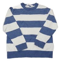 Bielo-modrý pruhovaný ľahký sveter H&M