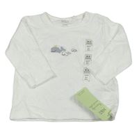 Bielé perforované tričko s velrybami zn. M&S